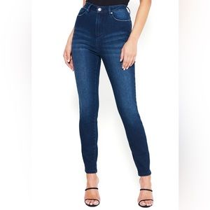 🆕 BEBE Jeans Women's 22W Blue Dark Wash Stretch High Rise Skinny Denim Bodycon